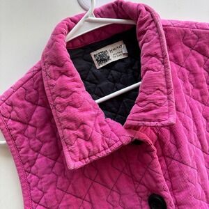 Habitat‎ Quilted Corduroy Vest Pink Magenta Button Front M/L